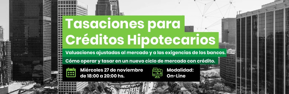 TASACIONES PARA CREDITOS HIPOTECARIOS        